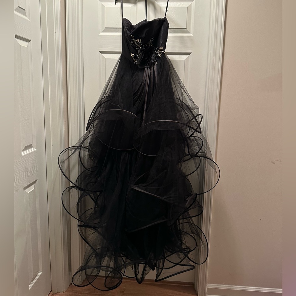 MacDuggal Hi/lo Prom Dress Black Size 10